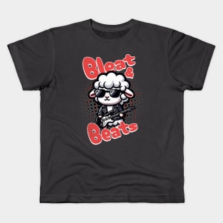 Sheep Funny Rocker - Bleat & Beats Kids T-Shirt